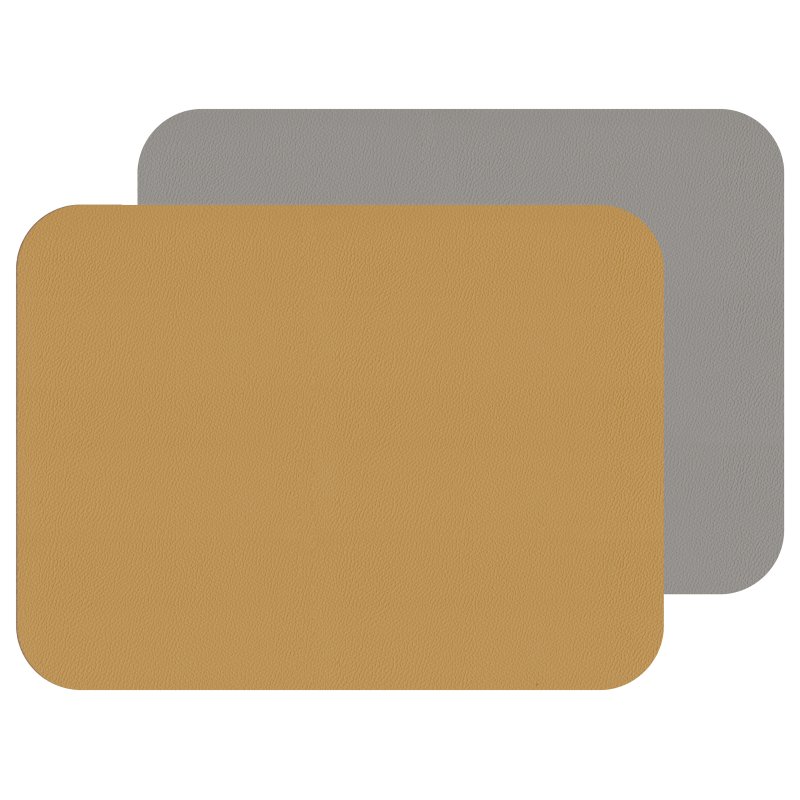 Tradestock Mustard Grey Flexi Faux Leather Placemats Set Of 2