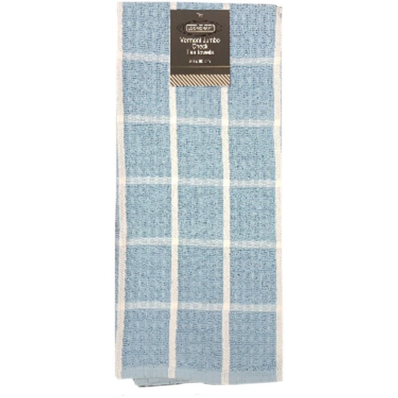 Loomcraft Supersoft Jumbo Blue Check Tea Towel