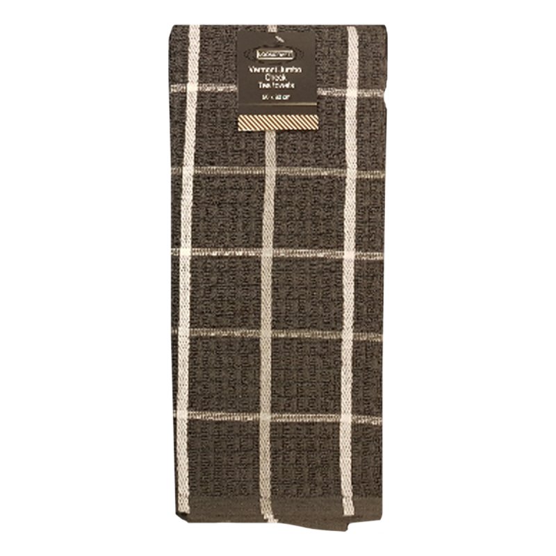 Loomcraft Supersoft Jumbo Dark Grey Check Tea Towel