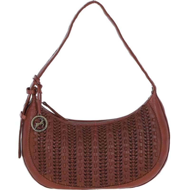 Tan Woven Leather Shoulder Bag