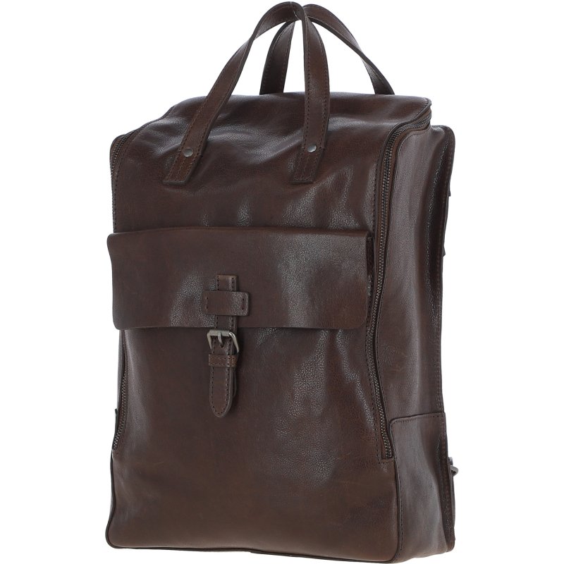 Tommy Large Brown Leather Backpack