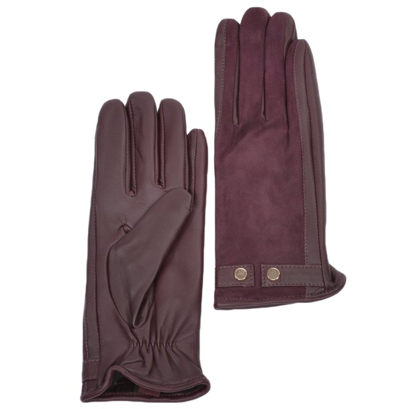 Ladies Plum Leather Gloves