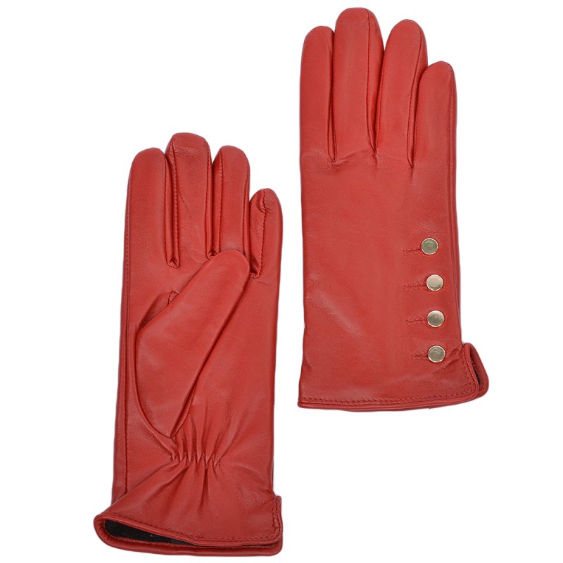 Ladies Red Leather Gloves