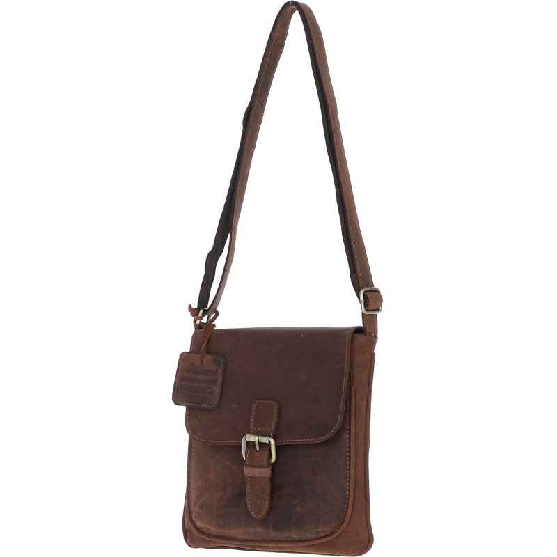 Brown Buckle Closure Shoulder Bag