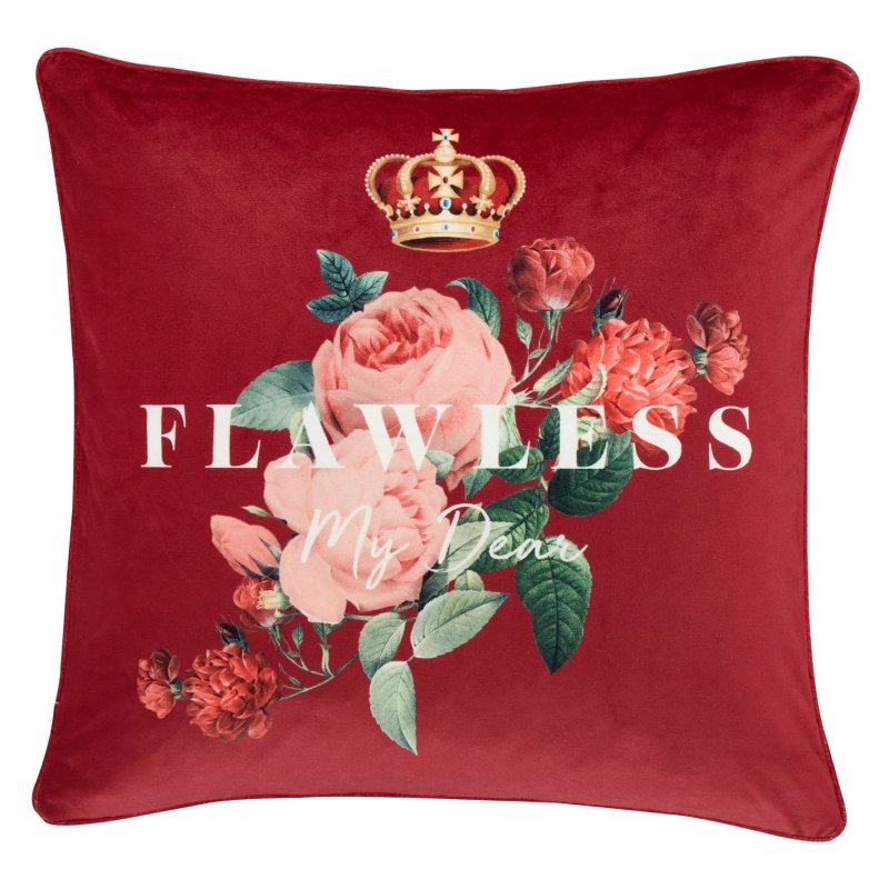 Catherine Lansfield Bridgerton Flawless Floral Filled Red Cushion