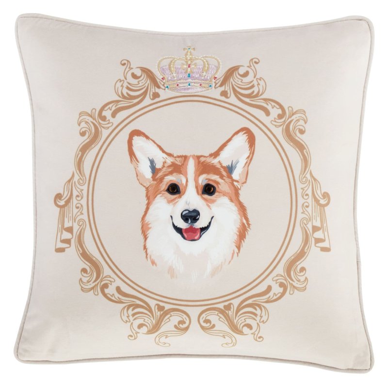 Catherine Lansfield Bridgerton Mr Newton Corgi Filled Natural Cushion