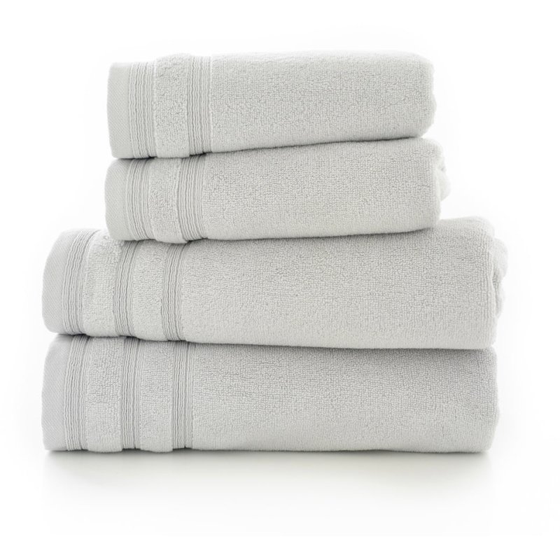 The Lyndon Co Oasis Light Grey Towels on White