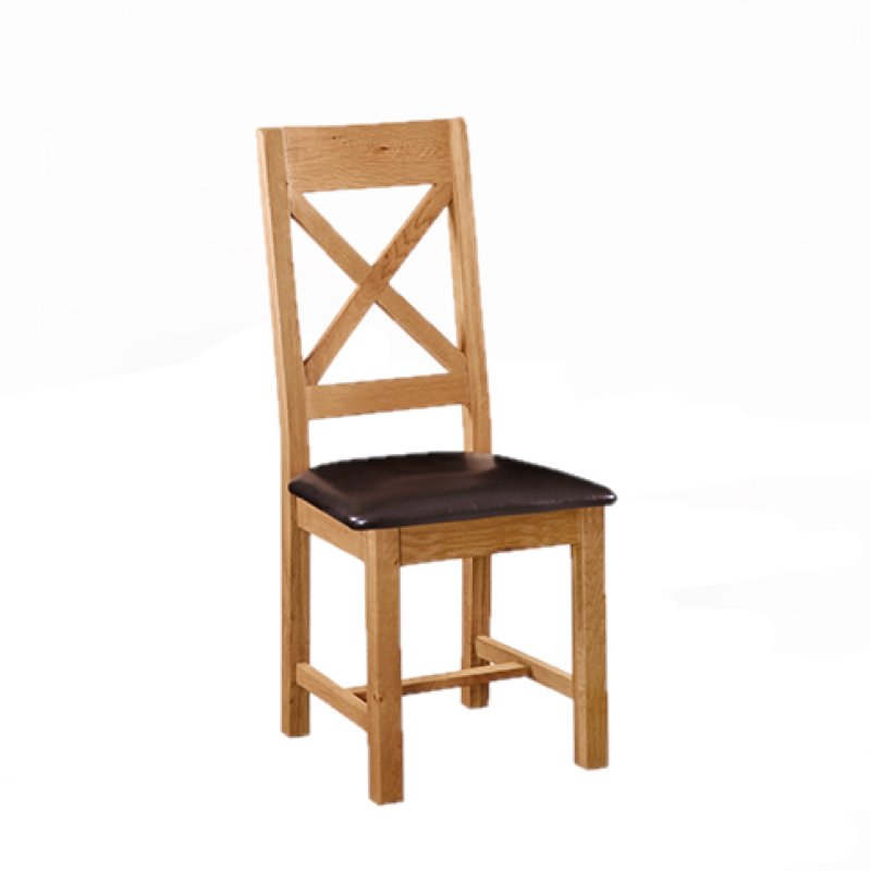 Chester Cross Back PU Leather Seat Dining Chair