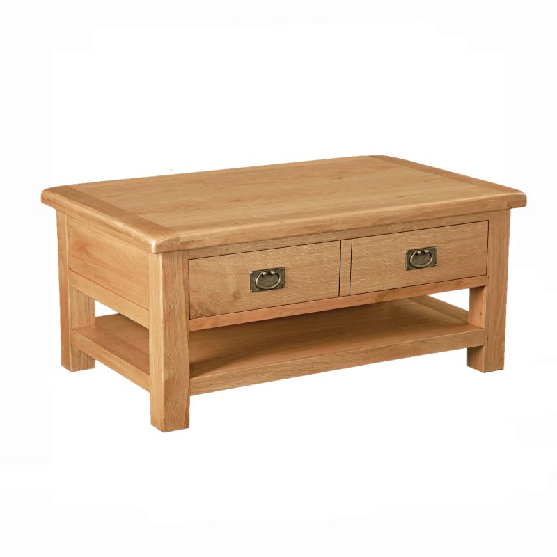 Chester Large Coffee Table With Drawer And Shelf on a white background