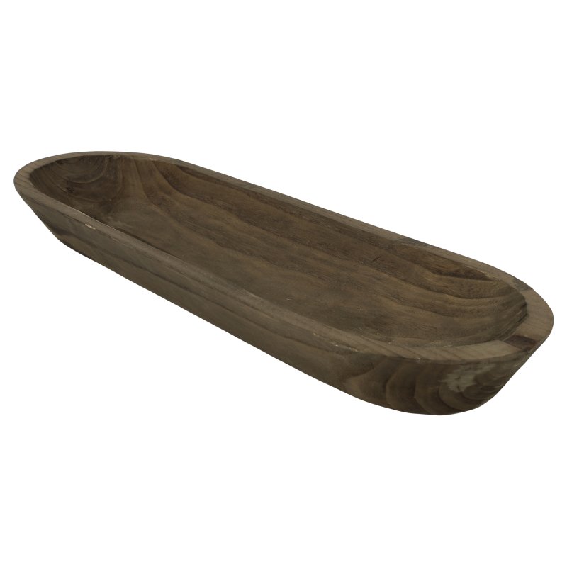 Timofei Long Brown Wooden Bowl