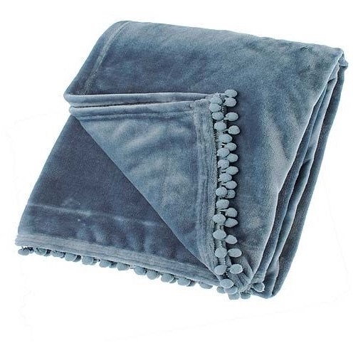 Walton & Co Cashmere Touch Throw Smoke Blue