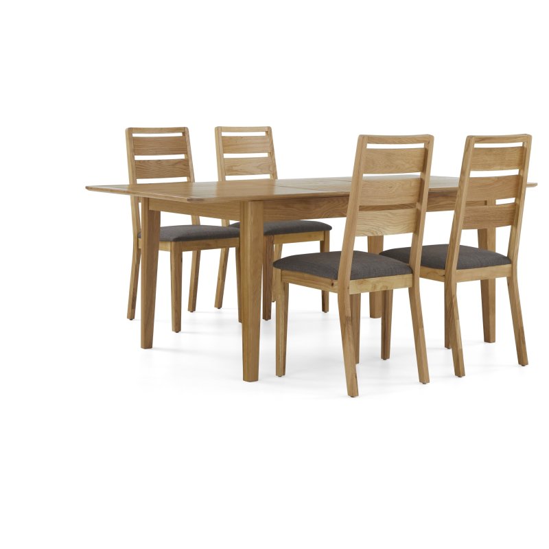 Sand Banks Compact Extending Dining Table And 4 Ladderback Chairs on a white background