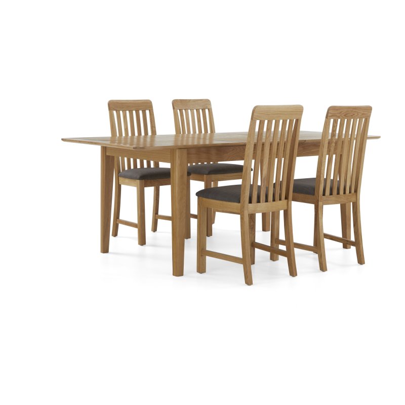 Sand Banks Compact Extending Dining Table And 4 Slatted Chairs on a white background