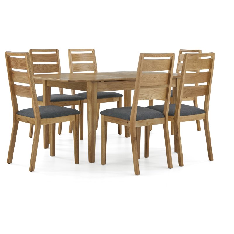 Sand Banks Compact Extending Dining Table And 6 Ladderback Chairs on a white background