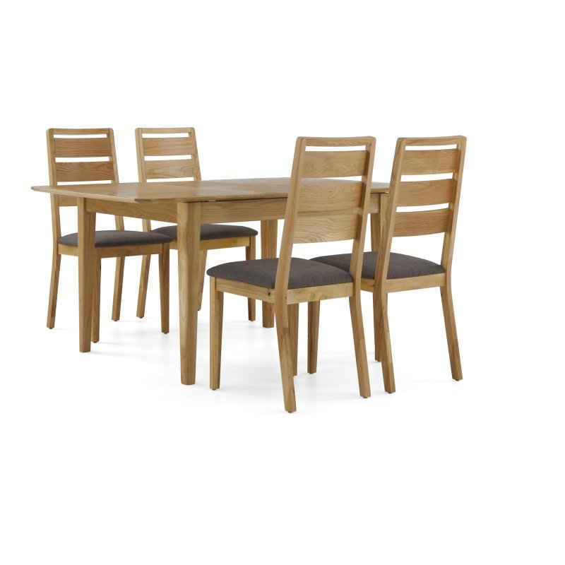 Sand Banks Small Extending Dining Table And 4 Ladderback Chairs on a white background