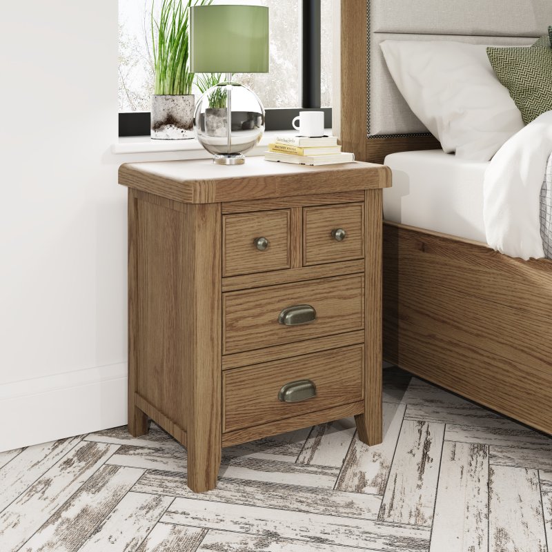 Heritage Oak Extra Large Bedside Cabinet lifestyle image of the cabinet