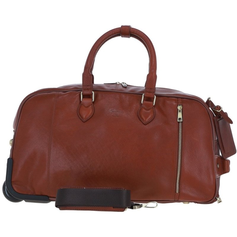 Ashwood Leather Tan Wheeled Duffle Bag