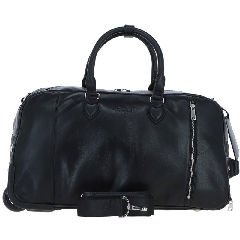 Ashwood Leather Ashwood Leather Black Wheeled Duffle Bag