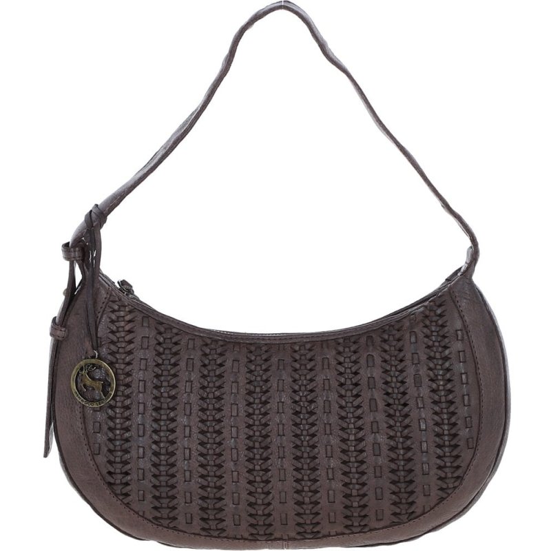 Ashwood Leather Brown Woven Leather Shoulder Bag front