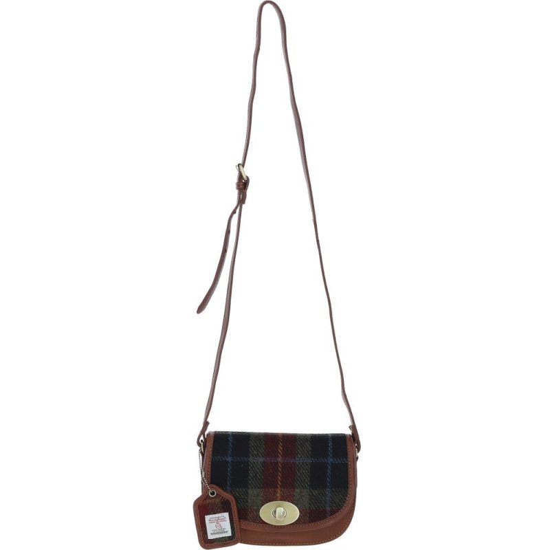 Ashwood Leather Ashwood Leather x Harris Tweed Saddle Crossbody Bag