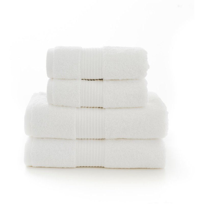 Deyongs Bliss Pima White Towels on white