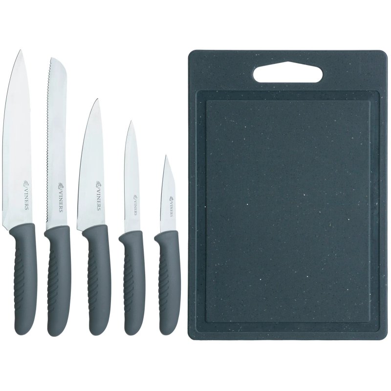 Viners Everyday 5 Piece Knife And Board Set cut out