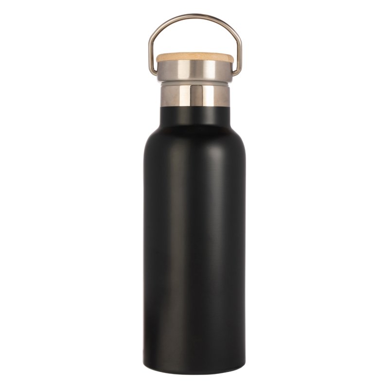 &Again Double Wall Bottle With Bamboo Lid Midnight 500ml