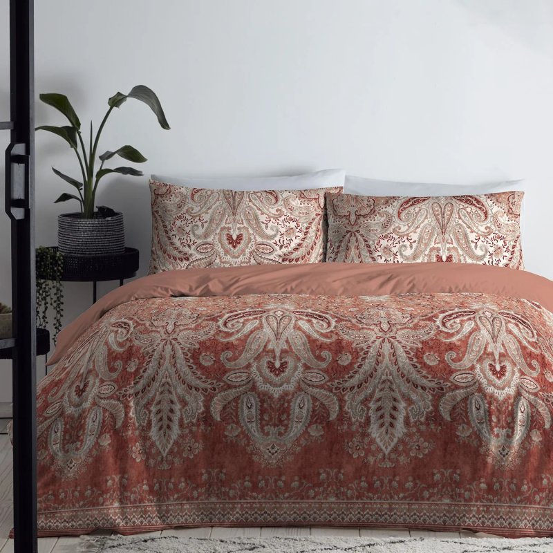 Appletree Anika Terracotta Velvet Duvet Cover Set