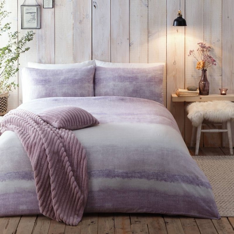 Appletree Hygge Anson Mauve Stripe Duvet Cover Set