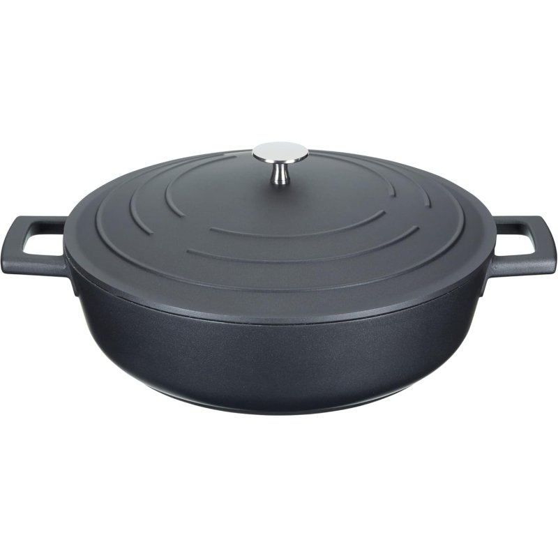 Masterclass 4L Black Aluminium Shallow Casserole Dish