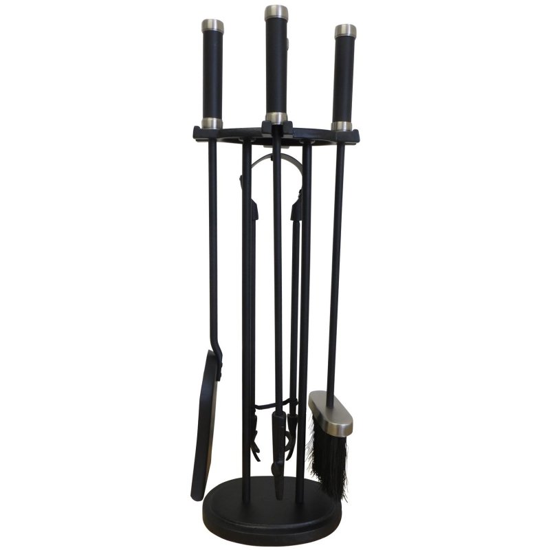 Black Isle Forge Large Black And Pewter Fireside Companion Set