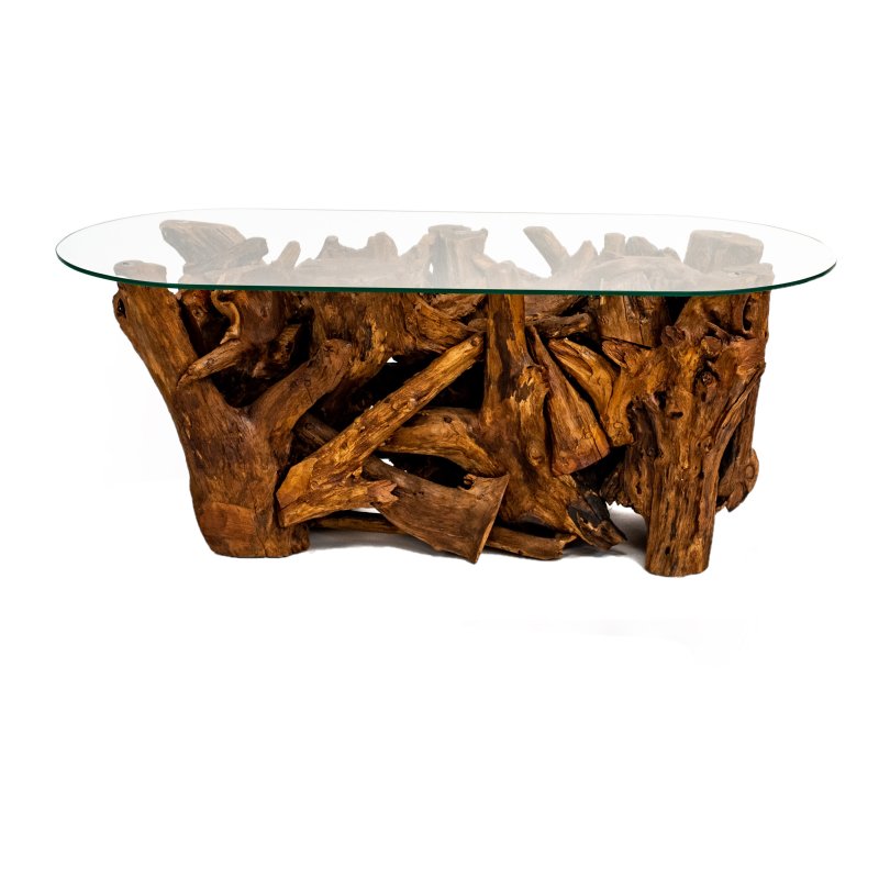 Woodland Collection Oval Glass CoffeeTable