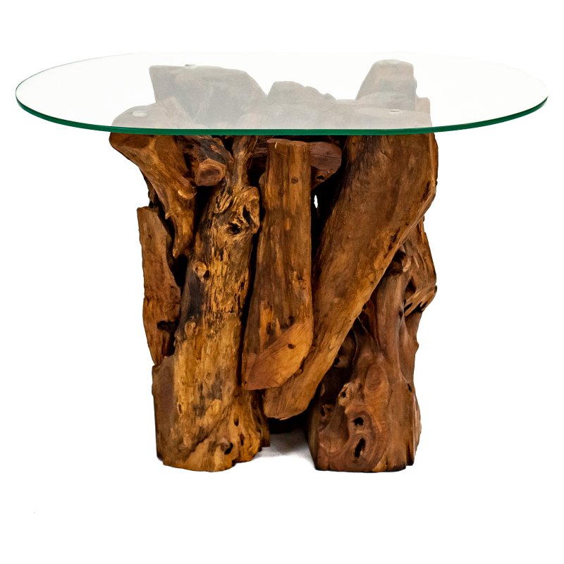 Woodland Collection Oval Glass Side Table