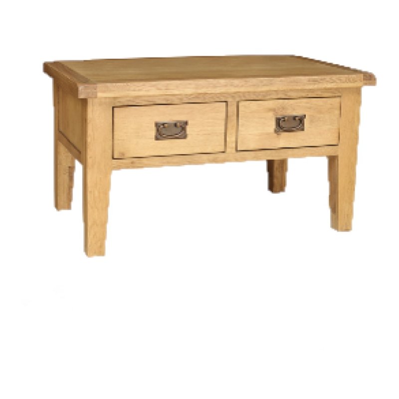 Norfolk Oak Editions Coffee Table With Drawers on a white background