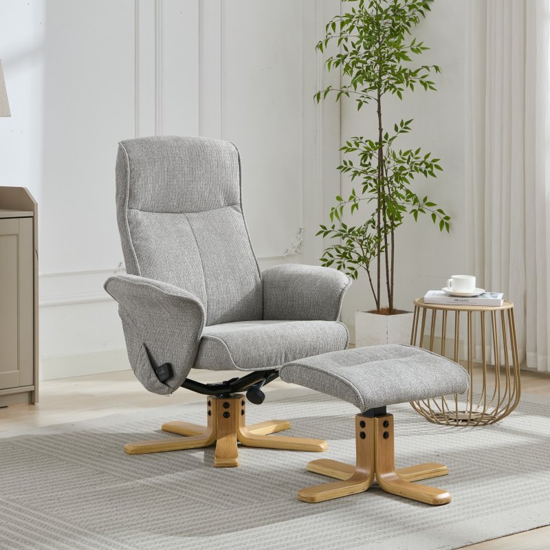 Alexia Heat Massage Chair & Stool In Grey lifestyle image