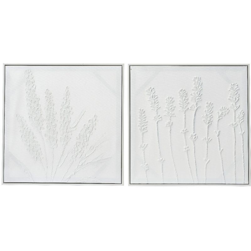 Kaemingk Kaemingk White Textured Floral Painting on Canvas