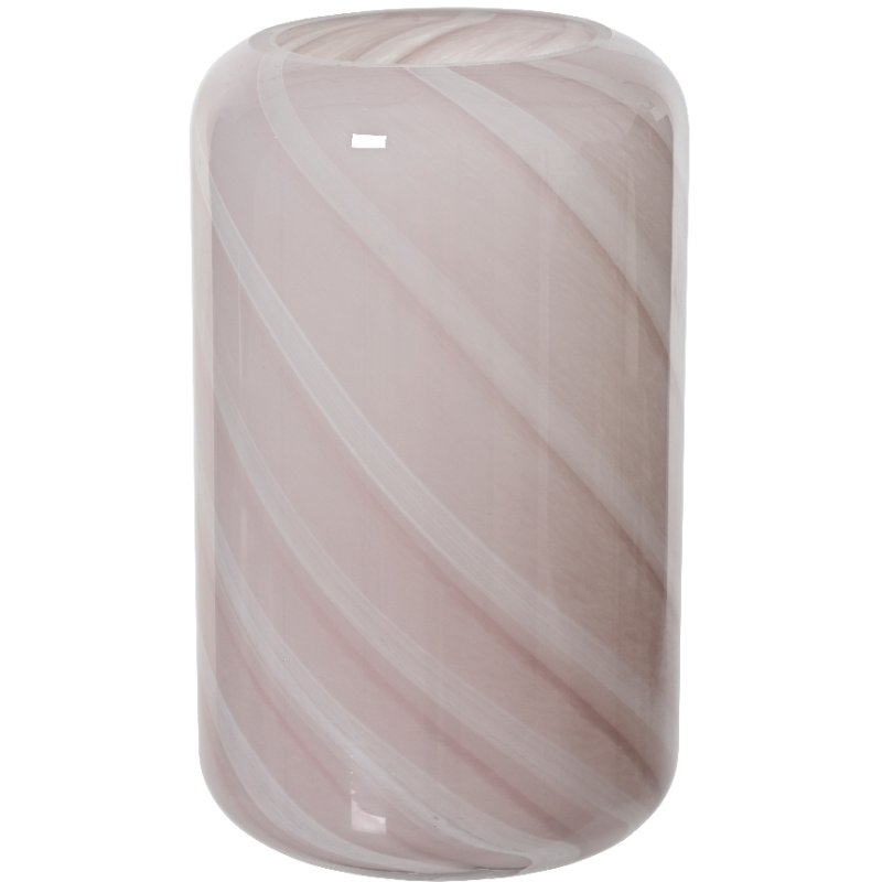 Kaemingk Kaemingk Light Pink Striped Glass Vase