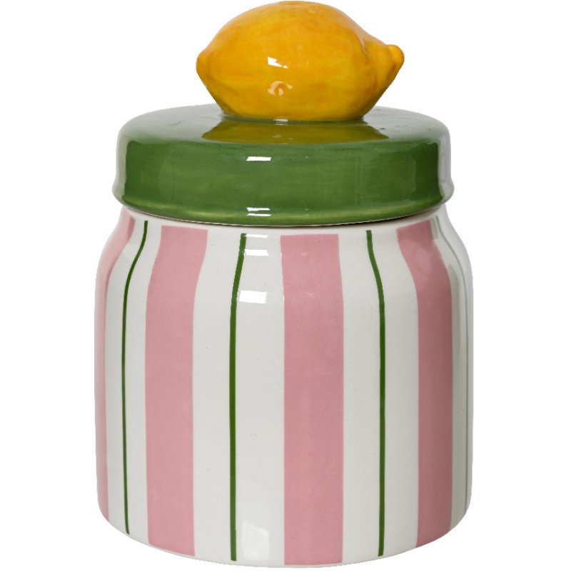 Kaemingk Kaemingk Pink Striped Lemon Jar