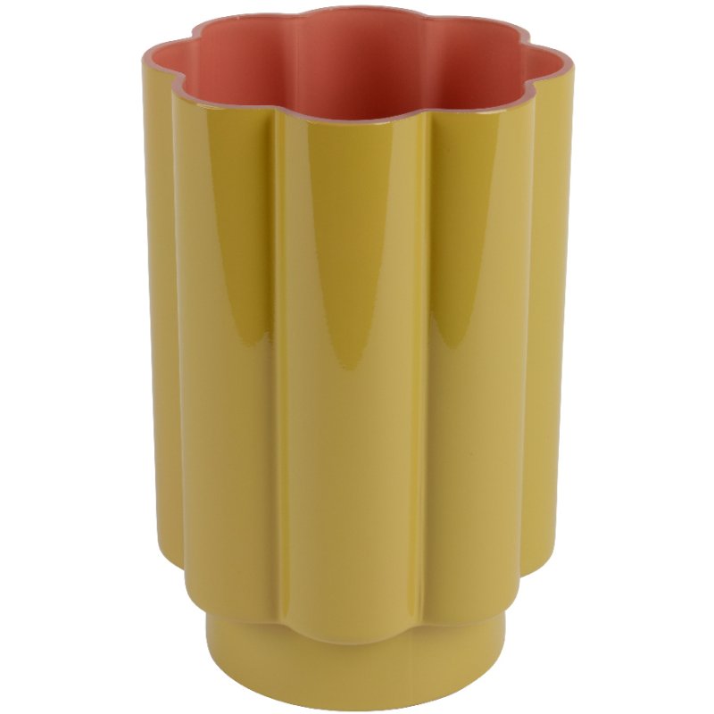 Kaemingk Kaemingk Mustard and Red Glass Vase