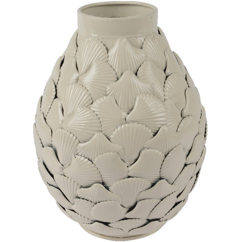 Kaemingk Kaemingk Tall Shell Relief Iron Vase