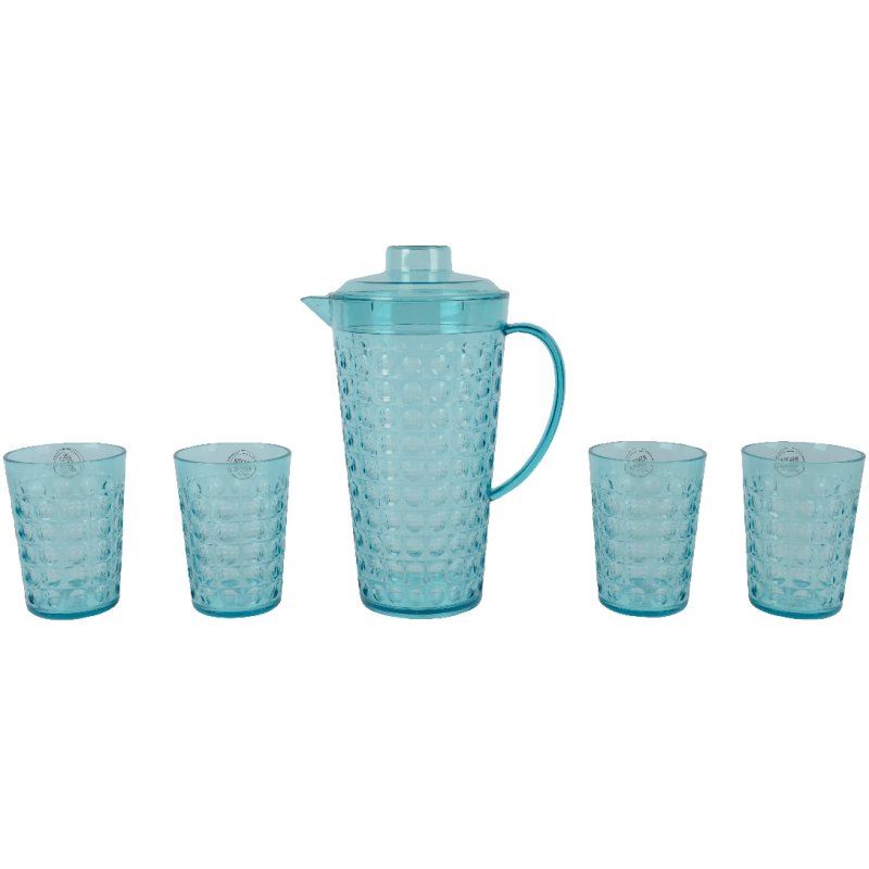 Kaemingk Kaemingk Blue Plastic Ball Pattern Jug Set