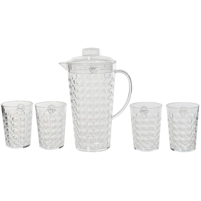 Kaemingk Kaemingk Transparent Plastic Ball Pattern Jug Set