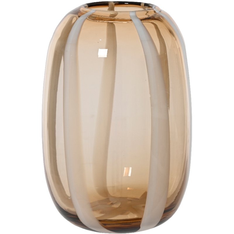 Kaemingk Kaemingk Brown Striped Glass Vase