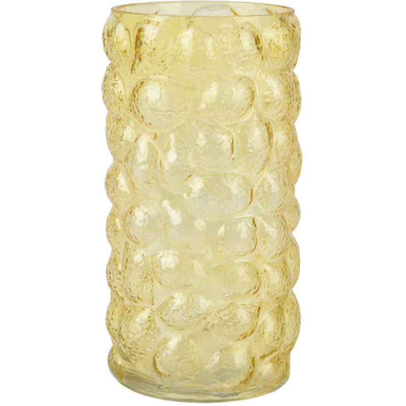 Kaemingk Kaemingk Embossed Glass Yellow Citrus Vase