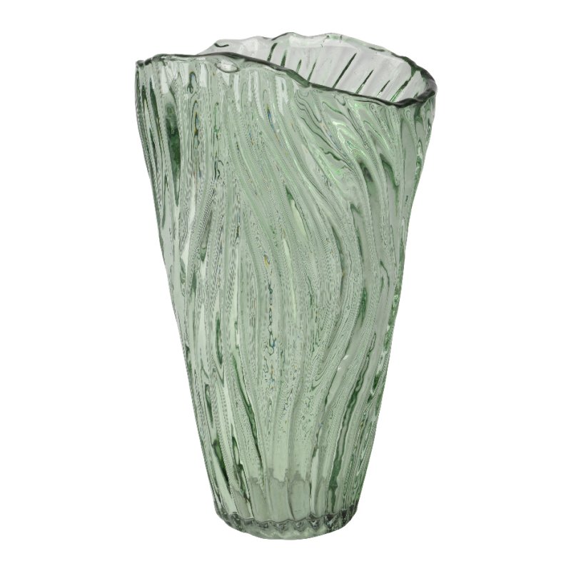 Kaemingk Kaemingk Green Swirl Glass Vase