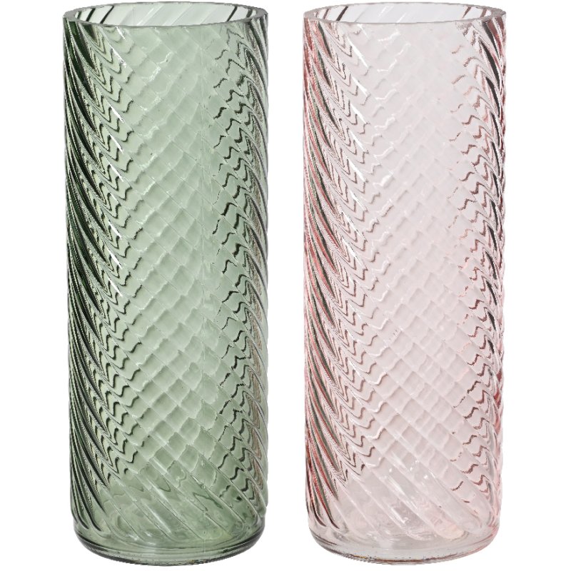 Kaemingk Kaemingk Transparent Colour Swirl Glass Vase