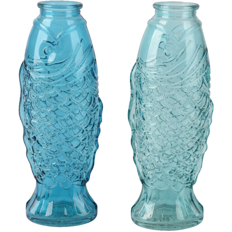 Kaemingk Kaemingk Transparent Colour Glass Fish Vase