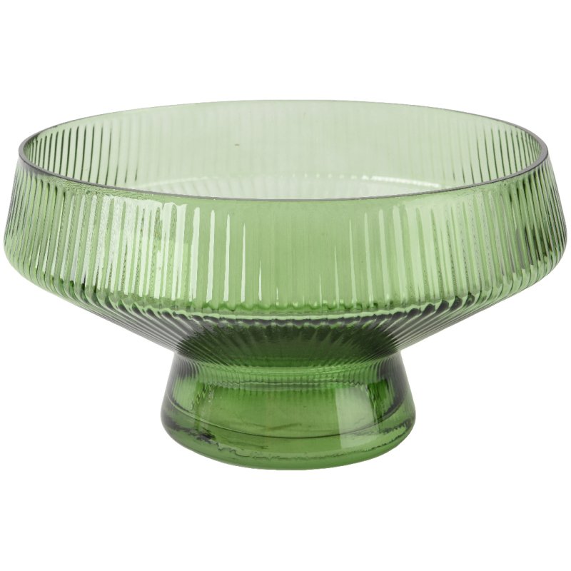 Kaemingk Kaemingk Green Glass Pedestal Bowl