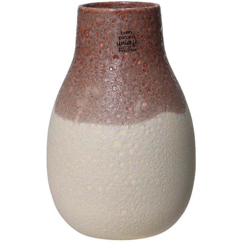 Kaemingk Kaemingk Pink and Beige Two Tone Reactive Glaze Vase