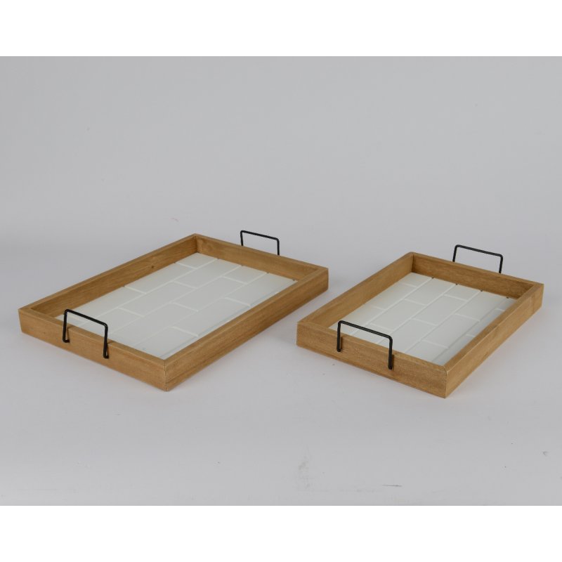 Kaemingk Kaemingk Wooden Serving Tray with Wire Handles